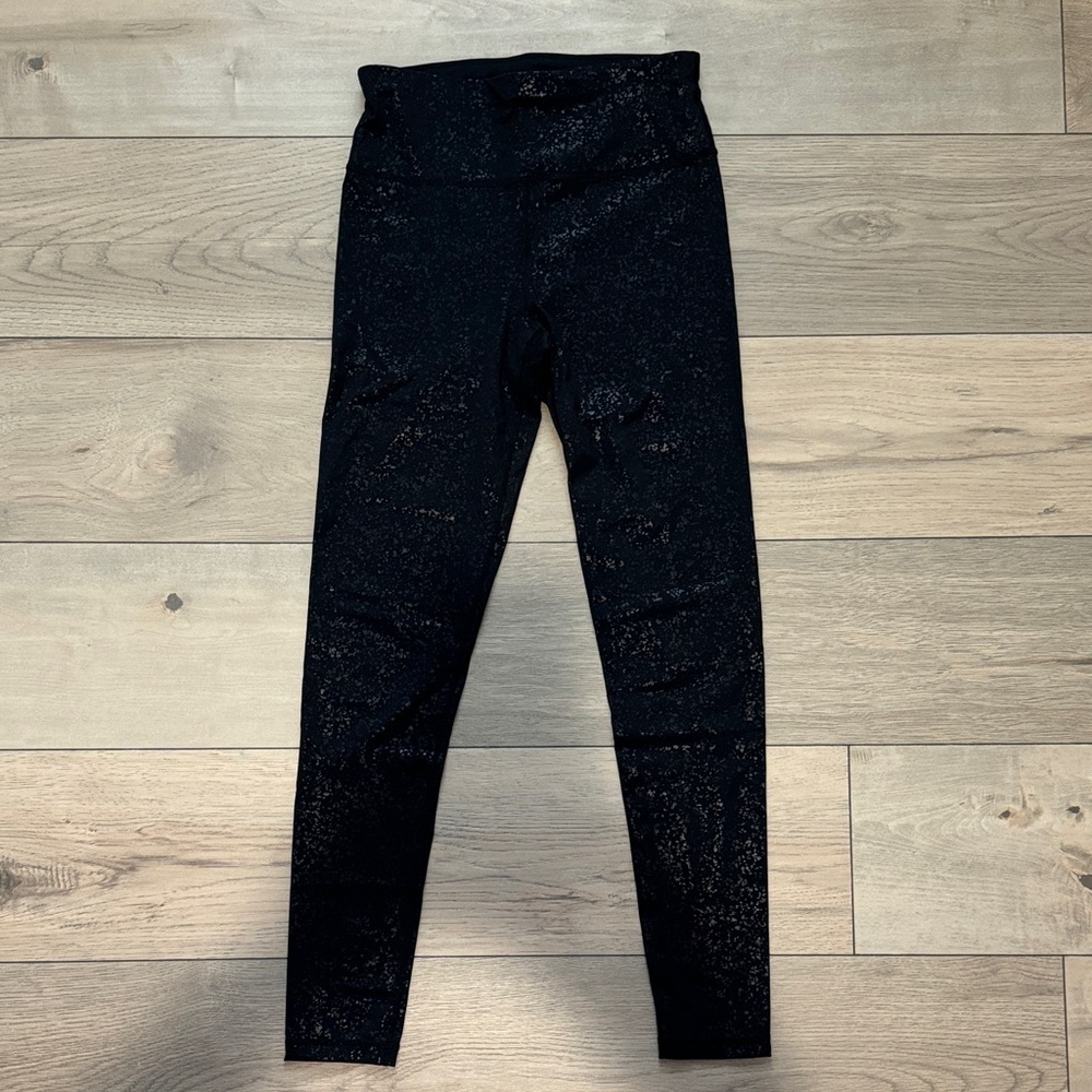 LIKE NEW Sweaty Betty High-Rise Black Shiny Leggings Full Length Size Small
